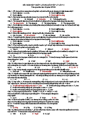 Đề thi khảo sát chất lượng Vật lí lớp 11 (Có đáp án)